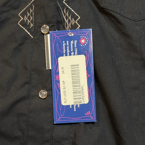 Womens Black Embroidered Button-Down Shirt - Picture 4 of 4